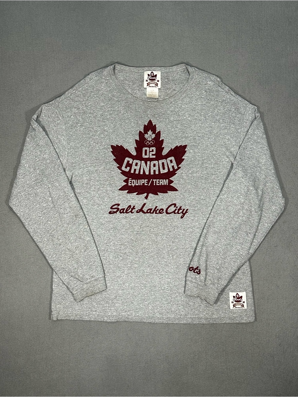 Vintage Roots Canada 2002 Olympic Team Salt Lake City Long Sleeve Shirt Men’s L